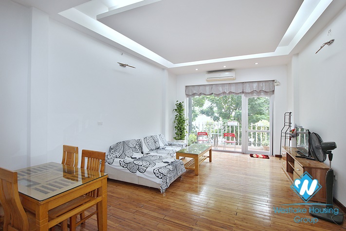 Lake view and modern furniture apartment for rent in Yen Phu village.